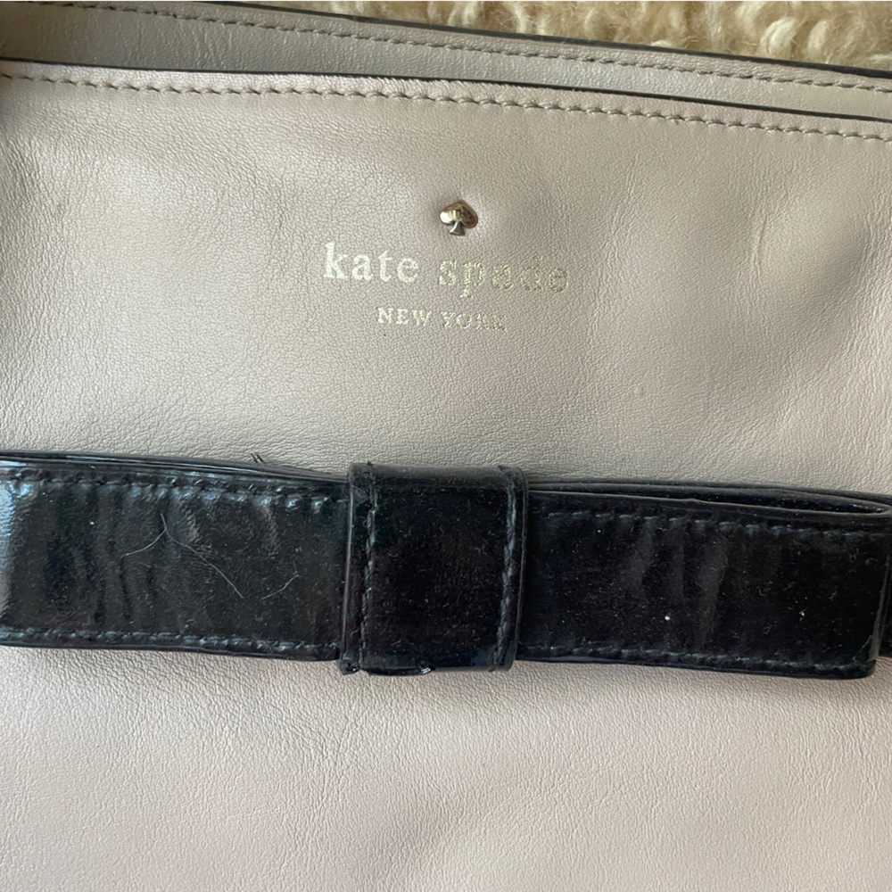 Kate Spade Beige and Black Leather Tote - Picture 2 of 4